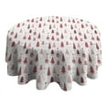 thumbnail image 4 of Pink Christmas Tree Pattern Round Tablecloth 60"x60",Wrinkle Wipeable Table Cloth for Kitchen Dining Room Picnic Patio Party, 4 of 6