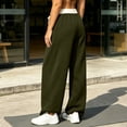 thumbnail image 4 of Nfurl Women's Baggy Sweatpants Wide Leg Pants for Women Sweatpants Pockets Elastic Waist Drawstring Casual Comfy Fleece Lined Sweat Pants Fall Winter Army Green,S, 4 of 7
