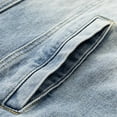 thumbnail image 5 of Men's Denim Jackets Solid Color Lapel Button Down Retro Loose Casual Jeans Jackets Trucker Coat, 5 of 6