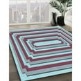 thumbnail image 3 of Ahgly Company Machine Washable Indoor Rectangle Transitional Blue Lagoon Blue Area Rugs, 7' x 10', 3 of 7