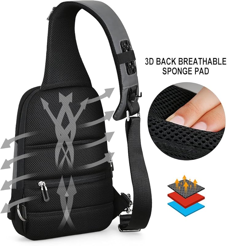 MARK RYDEN Anti-theft Sling Chest Bag Handbag for Men Waterproof Crossbody Travel Shoulder Bag Fit for 9.7" ipad …