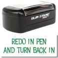 thumbnail image 1 of Slim Pre-Inked Redo In Pencil And Turn Back Stamp, Slim 1444, Ultra Slim Design, Impression Size 1/2" by 1-3/4", Up to 25,000 Impressions - Green Ink, 1 of 10