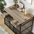 thumbnail image 2 of 44 Inch Dog Crate Furniture,Large Dog Kennel Furniture Indoor,Heavy Duty Dog Kennel End Table with Storage Drawers & 2 Lockable Doors, ndoor Pet Cage for Medium,Small Breeds,Decorative Dog Crate, 2 of 6
