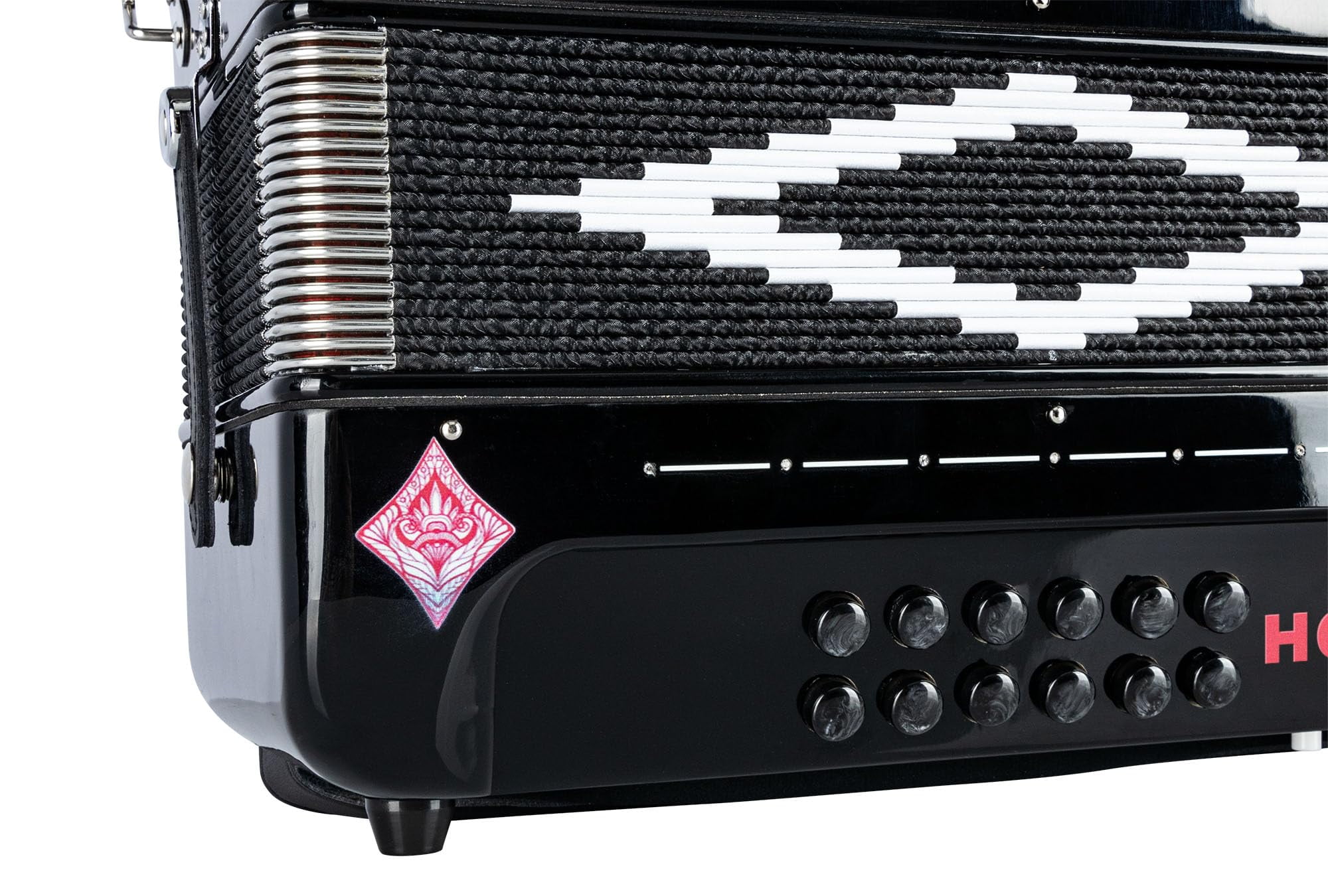 Hohner Hohnica Aces II 34-Button Accordion with 3 Registers - FBbEb Bundle with Gig Bag, Adjustable Straps, and Austin Bazaar Polishing Cloth