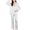 White, variant on Xihbxyly Pajamas for Women Plus Size Women's Classic Button down Long Satin Silk Pajama Set Fashion Homewear Pajamas Two-Piece Pajama Set