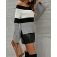 thumbnail image 5 of Off Shoulder Ribbed Knit Sweater Gray Small, 5 of 6
