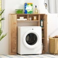 thumbnail image 2 of Costway Over The Toilet Storage Cabinet Double Door Bathroom Toilet Storage Organizer Natural, 2 of 10