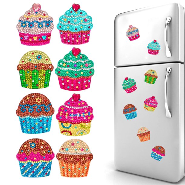 Refrigerador Con Imanes Mosaico Diamantes para Adultos Y 8 Uds. (pastel Postre)