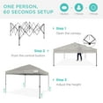 thumbnail image 3 of Best Choice Products 10x10ft Easy Setup Pop Up Canopy w/ 1-Button Setup, Wheeled Case, 4 Weight Bags - Light Gray, 3 of 10