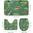 thumbnail image 3 of Teens Dinosaurs Creative Bathroom Shower Curtain Set Cartoon Colorful Jungle Animals Dinosaurs Non Slip Waterproof Bath Mat Toilet Mat Rugs,72" W x 72" L, 3 of 8
