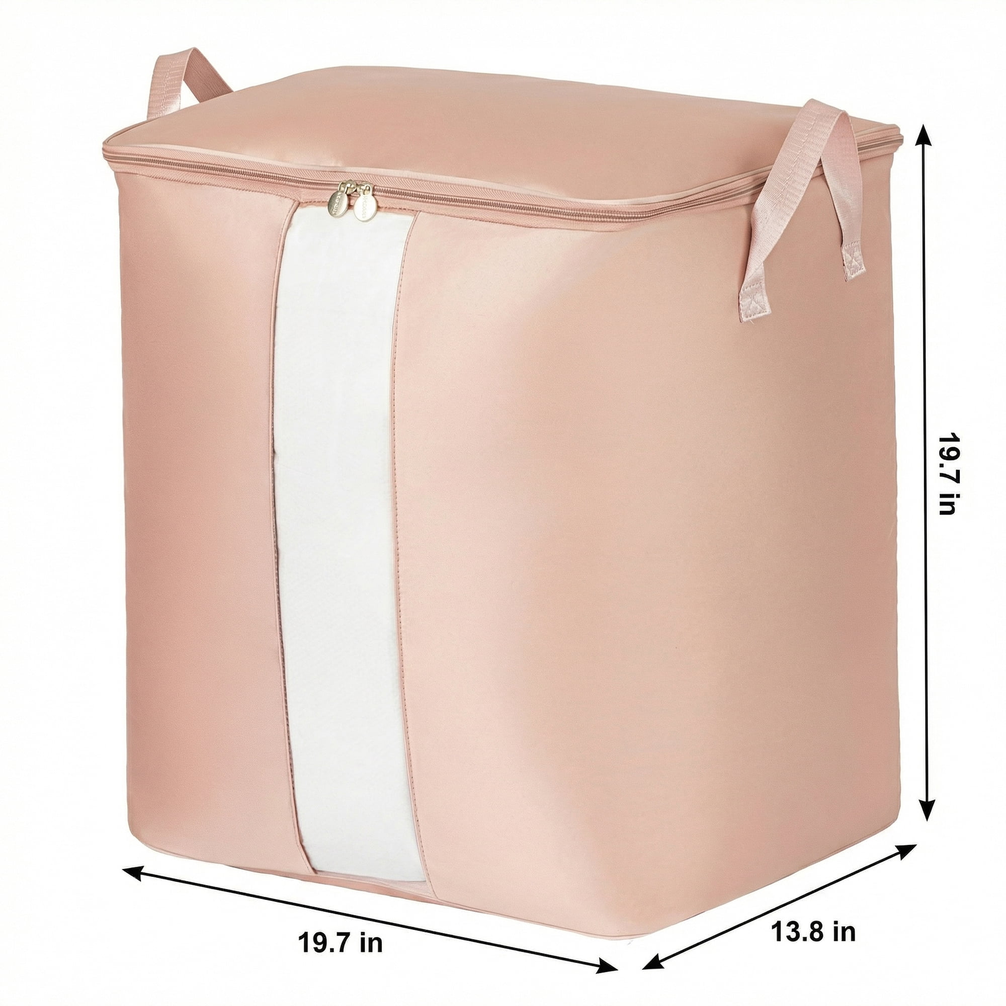 Unique Bargains Storage Bag for Closet Organizers with Handles Pink 19.7"x13.8"x19.7"