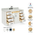 thumbnail image 2 of Ariel Hepburn 55 In. Rectangle Sink Vanity With Carrara White Countertop In White, 2 of 9