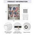 thumbnail image 2 of 4th of July RV Awning Sun Shade Screen 9'X7' American Flag Love Heart Mesh Sunscreen Retro Wood Grain Awning Shade Screen with Zipper UV Blocker Completed Kits Outdoor Canopy for RV Motorhome Camper, 2 of 7
