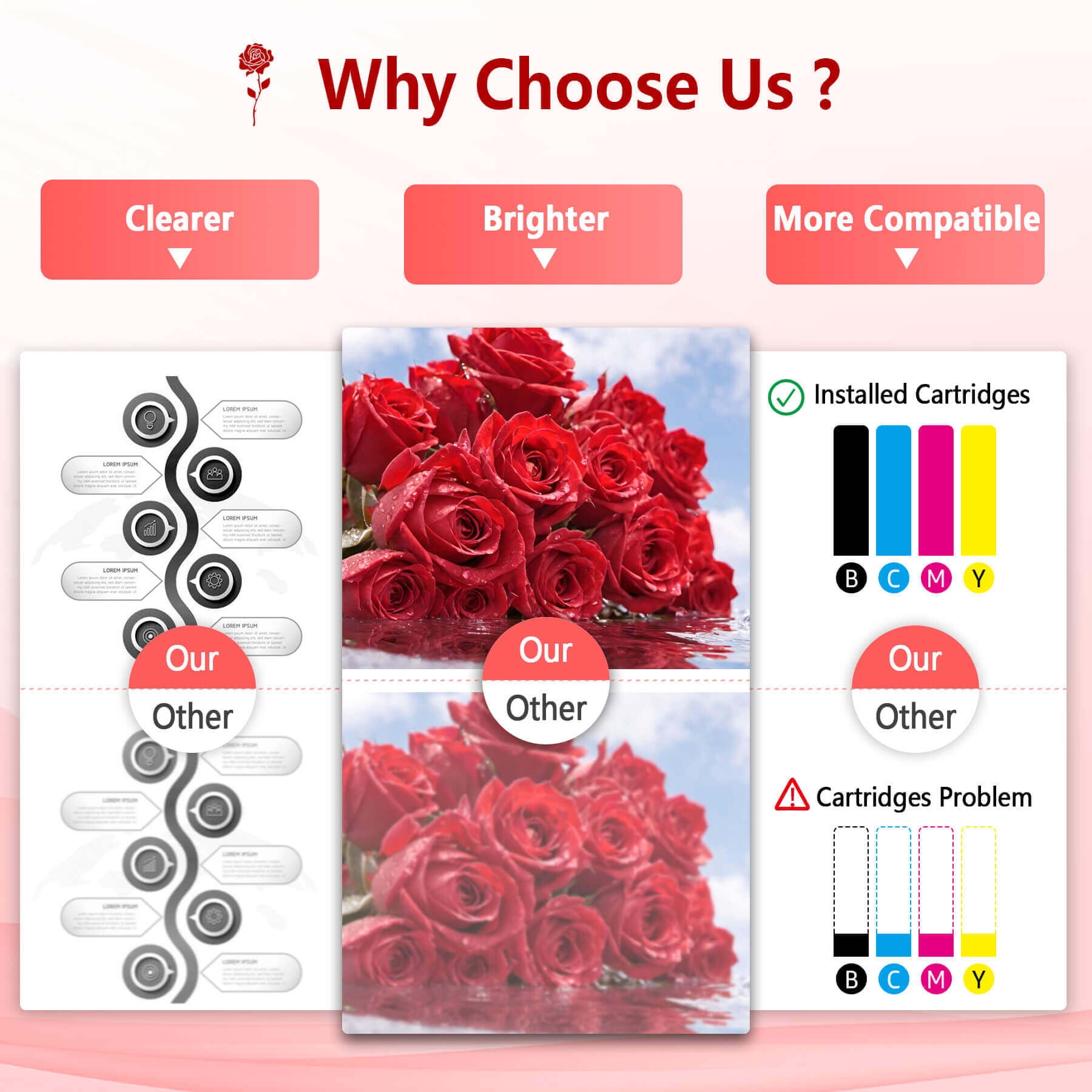67XL Ink Cartridges Compatible for 67 XL Ink 67 Printer Ink 67 Fit for DeskJet 2700e 2700 2855e 2755e 2755 4155e 4255e for Envy 6000 6055e Printer