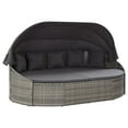 thumbnail image 1 of vidaXL Outdoor Lounge Bed with Canopy Poly Rattan Grey, 1 of 5