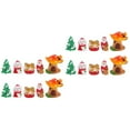 thumbnail image 4 of BERTDOMD 20 pcs Christmas Snowman Figurines Resin Xmas Tree Santa Claus Mushroom House Gift Box Decor, 4 of 6
