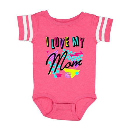 

Inktastic I Love my Mom- 80s retro style Gift Baby Boy or Baby Girl Bodysuit