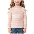 thumbnail image 2 of JFOPQVSM 3 Pack Toddler Girl Cute Long Sleeve Cotton Shirts Toddler Girls Fall Clothes Ribbed Tees Base Layer Tops for 1-8 Years, 2 of 6