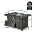 thumbnail image 5 of HOMREST Propane Fire Pit Table, 44 Inch 50,000 BTU Auto-Ignition Gas Fire Pit Table Rectangular /w Glass Wind Guard, Wood Plastic Composites Tabletop, CSA Certification Firepit for Outdoor Patio Lawn, 5 of 9