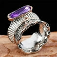 thumbnail image 6 of HOOUN Fashion Oval Cut Cubic Zircon Silver Plated Ring Women Wedding Jewelry Size 6-10-Style_6-5, 6 of 6