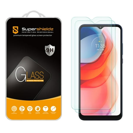 [2-Pack] Supershieldz for Motorola Moto G Play (2021) Tempered Glass Screen Protector, Anti-Scratch, Anti-Fingerprint, Bubble Free