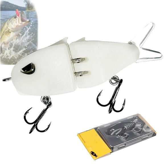 Rexs Glide Bait, Raptor Glide Bait with Freshwater Saltwater Multi Jointed Swimbait Wobbler, Wide S Motion Smooth Baits with Double Hook for Bass Pike Fishing