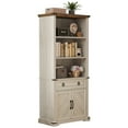 thumbnail image 3 of Dextrus 5-Shelf Bookcase with Doors & Drawer, Tall Wood Storage Cabinet with Adjustable Shelves for Home & Office, 3 of 13