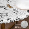 thumbnail image 4 of Black Horse Table Cloth, Round Fitted Tablecloths with Elastic Edge, Watercolor Vintage Animals Wipeable Waterproof Table Cover for Kitchen Wedding 36-44 Inches, 4 of 4