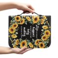 thumbnail image 2 of HELLHERO Yellow Sunflower Print Bible Protector with Book Holder Multi Functional Bible Cover for Church, PU Leather Church Bible Bag for Bible Study, 2 of 12