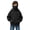 Black, variant on Kids Integrated Face Cover Hoodie Built-in Mask Pullover Fleece Lined Warm Top with Pockets