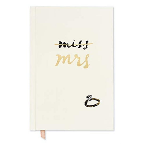 Cuaderno nupcial Kate Spade New York, tapa dura 8.25"x5.25" con 200 páginas rayadas, señorita a señora. (70 characters)