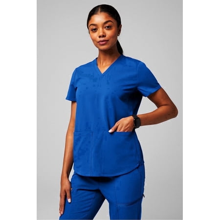 Fabletics Women's Method Scrub Top, 2-Pocket V-Neck - MotionTech Fabric, 4-Way Stretch, Wrinkle-Resist, Anti-Shrink, Semi-Slim Fit (Sizes Vary)