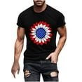 thumbnail image 3 of UVEASISHA USA Independence Day T-shirts for Men Short Sleeve American Flag Sunflower Graphic Tee 4th of July Patriotic T Shirts Black XXXL, 3 of 6