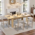 thumbnail image 2 of Hawsaiy 59–77" Extendable Farmhouse Dining Table for 6–8, Rectangular Space-Saving Kitchen Table with Hidden Leaf for Dining & Work, Natural, 2 of 9