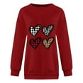thumbnail image 5 of Baqcunre Crewneck Sweatshirts Valentine's Day Women's Sweatshirt Crew Neck Four Heart Print Long Sleeve Casual Sweat Tops (Red S-2XL), Womens Sweatshirt Womens Tops Valentine's Day Shirts for Women, 5 of 5