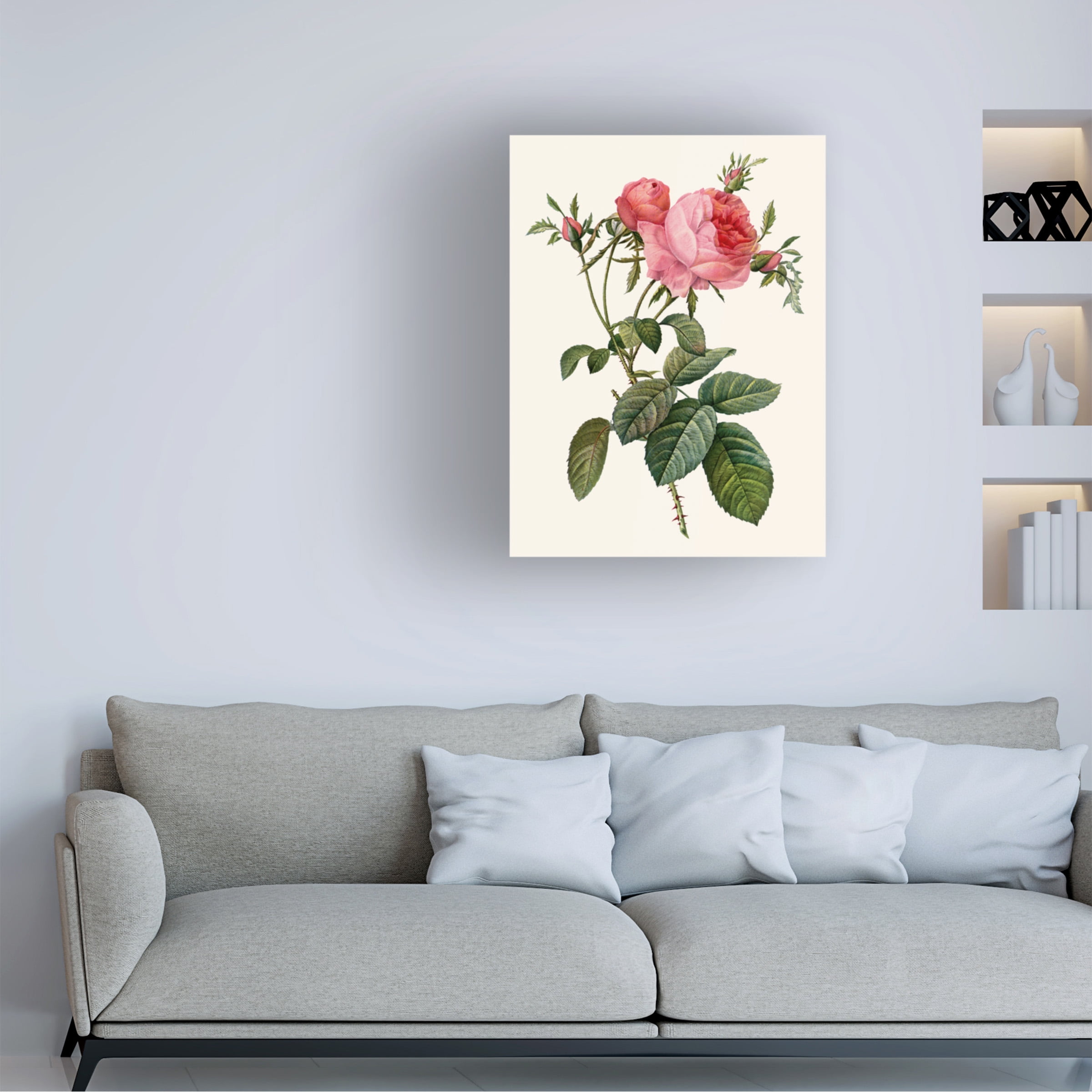 Pierre Redoute 'Redoutes Rose II' Canvas Art