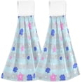 thumbnail image 2 of SKYSONIC 2 Pcs Hanging Hand Towels, Soft Absorbent Marine Shell Starfish Towel for Kitchen Bathroom, 12"x17", 2 of 7