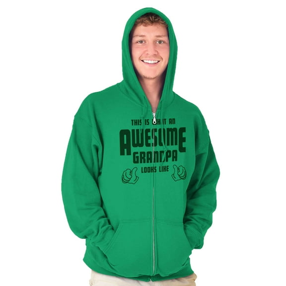 What An Awesome Grandpa Looks Like Zip Hoodie Sweatshirt Men Brisco Brands S