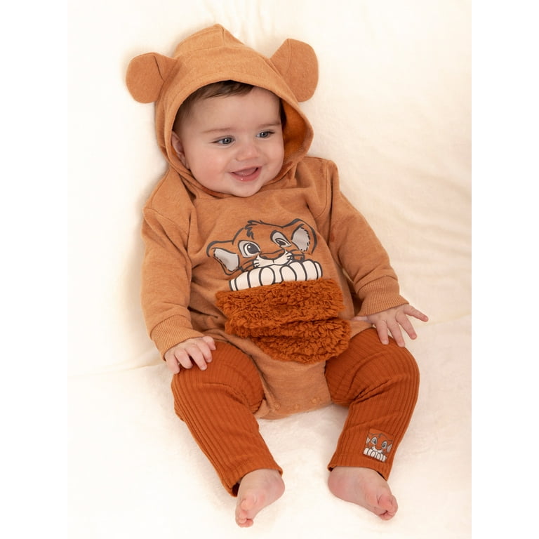 The Lion King Newborn Baby Boys Cosplay Simba Hooded Bodysuit and