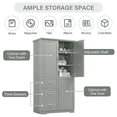 thumbnail image 3 of ROOMARK Tall and Wide Storage Cabinet with Doors for Bathroom/Office, Three Drawers, 3 of 9