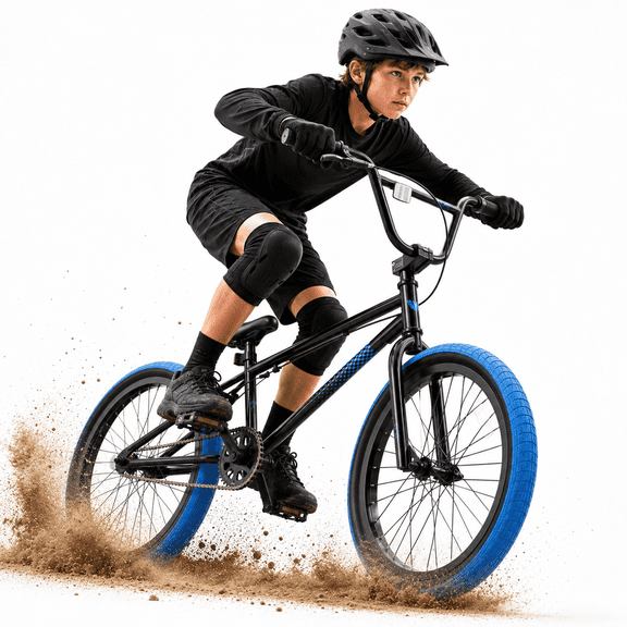 KORIMEFA Freestyle BMX Bike 18 20 inch Kids Boys Trick Bicycle for 7-12 Years Old, Pro Pegs/Guro Could Choose, Hi-Ten Steel Frame, Beginner-Level to Advanced Riders