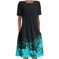 thumbnail image 2 of Robe Maxi à Manches Robe d'Été Bohème à Imprimé pour Femme Robe de Plage à Manches Courtes Robe Longueur Genou Robe à Manches Courtes en Liquidation, 2 of 5