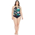 thumbnail image 3 of Lauren Ralph Lauren MULTI Watercolor Tropical High Neck Tankini Top, US 20W, 3 of 4