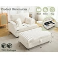 thumbnail image 2 of papajet 50" Indoor Chaise Lounge Chair with Ottoman and Storage, Beige, 2 of 8