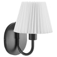 thumbnail image 1 of Modway Wave Wall Sconce Contemporary Metal U-Shaped Arm Pleated Shade, 1 of 11