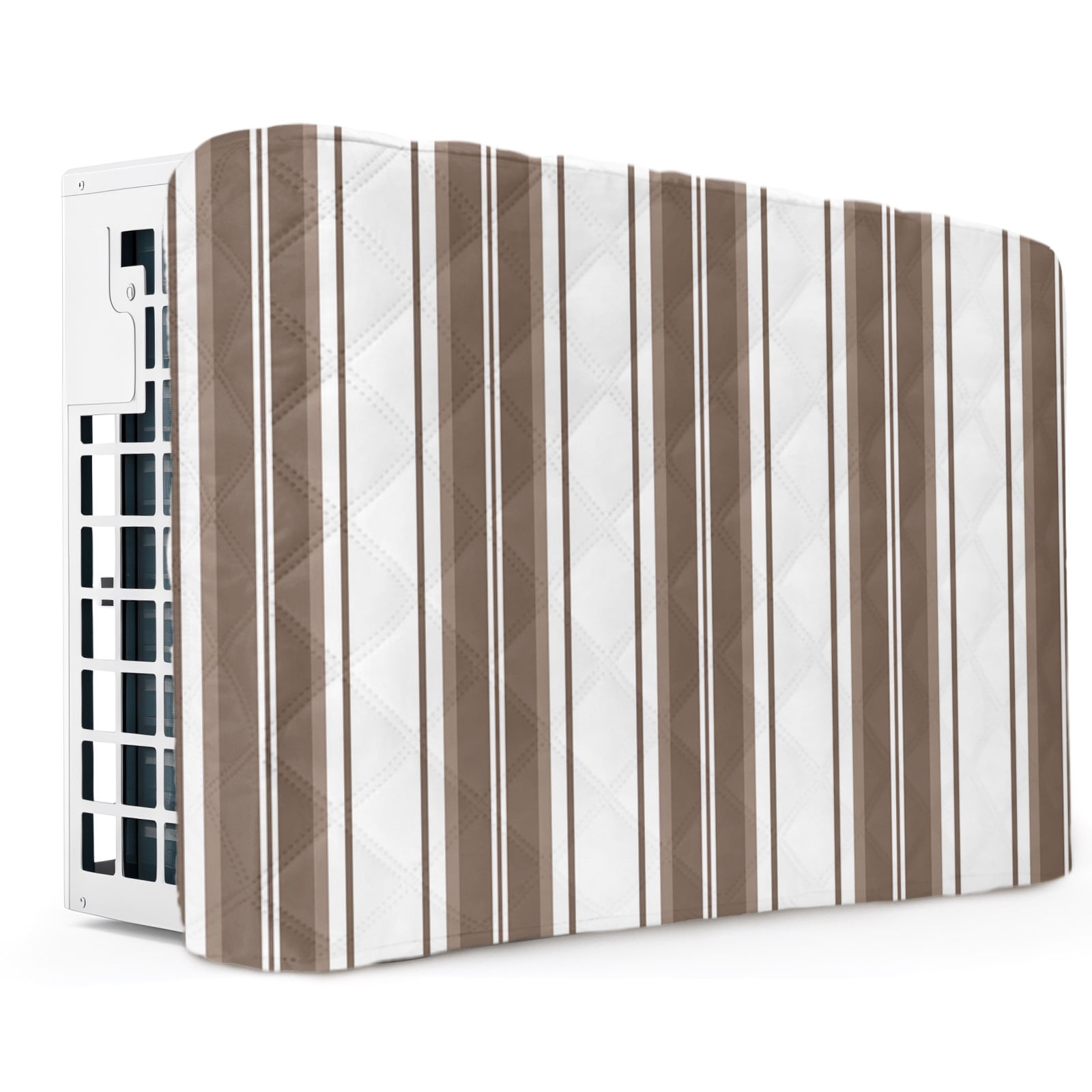 Brown Striped Indoor Air Conditioner Covers for Window Units Modern Thin Line Vertical Stripes AC Cover for Inside Double Insulation Adjustable Waterproof Wall AC Cover Protector 21 x 15 x 3.5