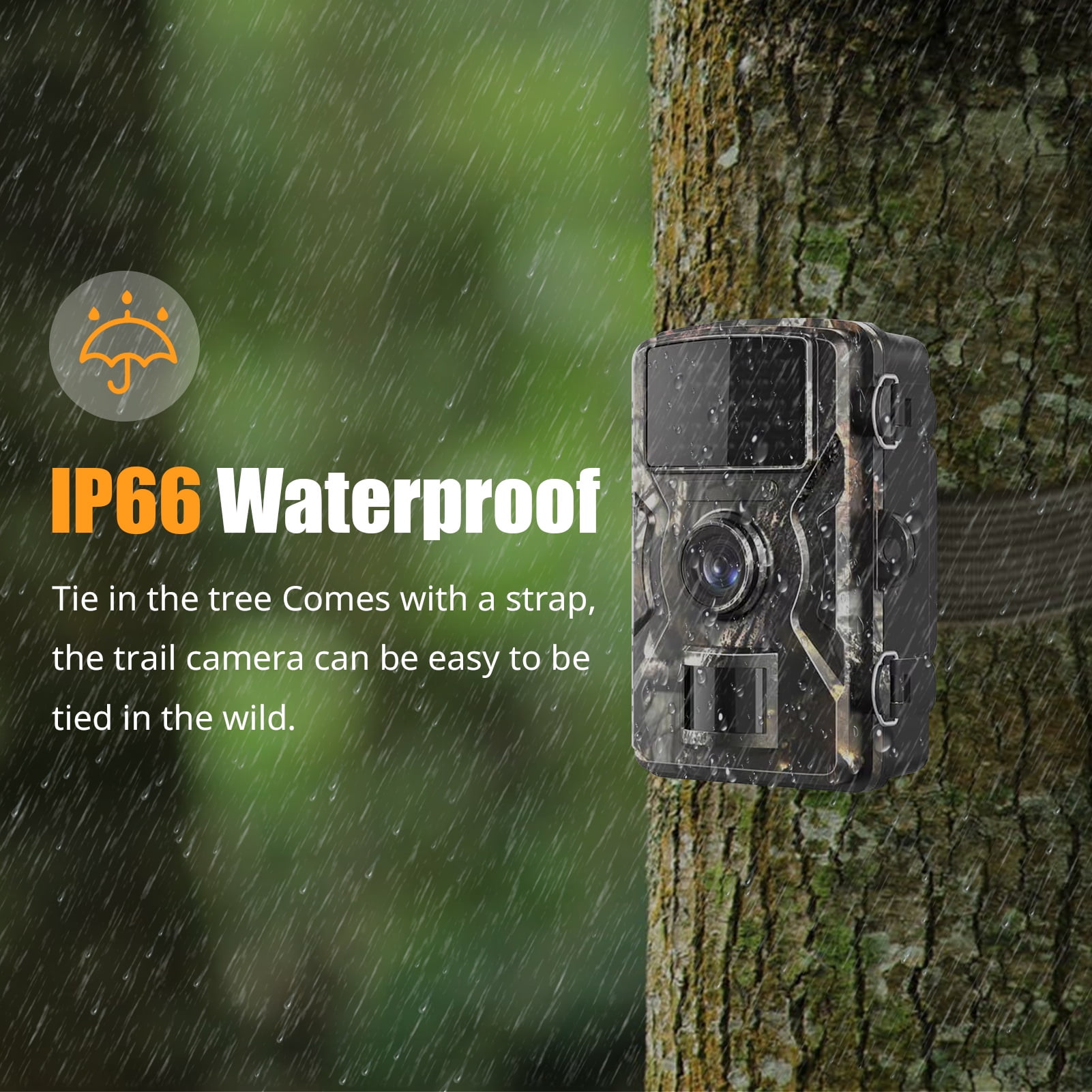 Dadypet 1080P Trail Game Camera with IR Night Vision, Motion Detection, IP66 Waterproof, and 2.4'' TFT Color Display for  Wildlife, Farm, and Home Use