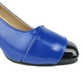 thumbnail image 4 of Ferwind Women's Slip-on Pumps Chunky Heels Goldtone Buckle Adult Navy  5, 4 of 7