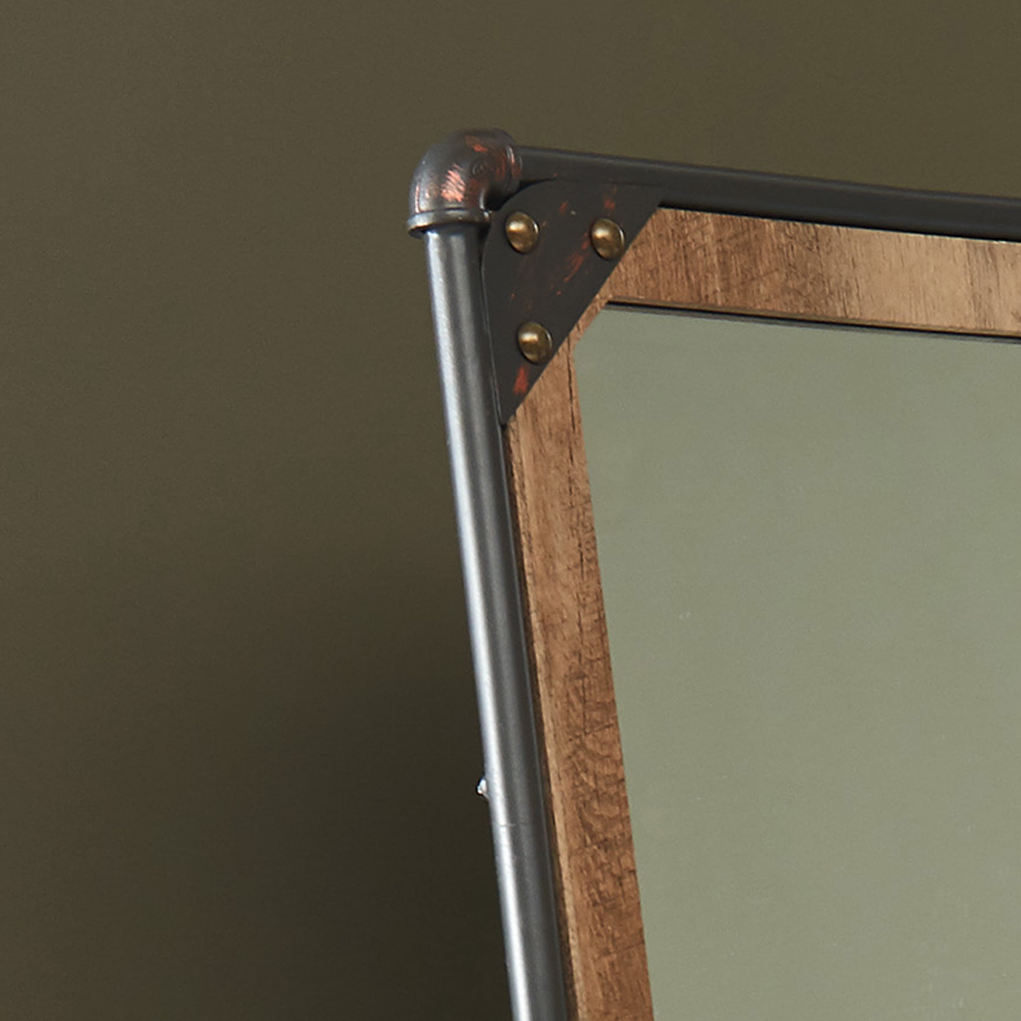 Furniture of America Asher Metal 68-in Standing Mirror, Sand Black