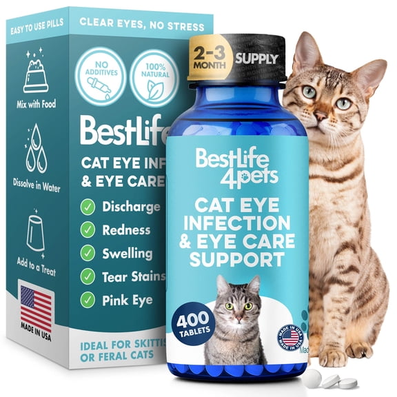 BestLife4Pets Cat Eye Infection & Eye Care Support - Holistic Vision Care Support for Cats & Kittens